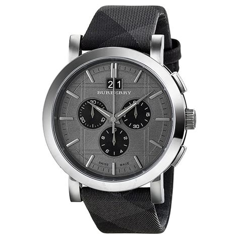 burberry mens chronograph watch with beat check strap|burberry men's watches chronograph.